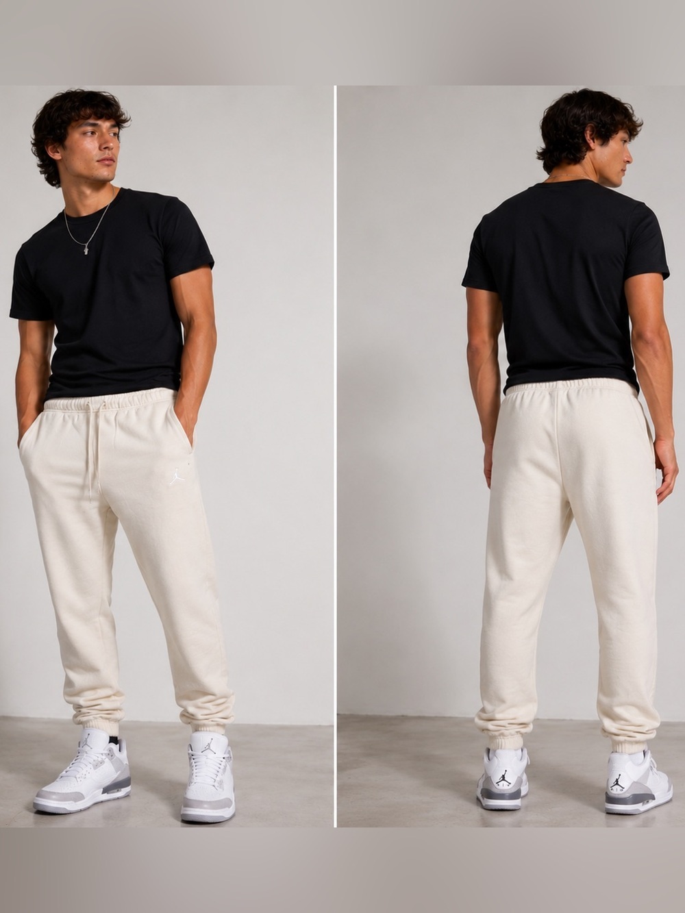 Nike Air Jordan Sport Crossover Fleece Jogger Sweatpants Cream/Oatmeal
